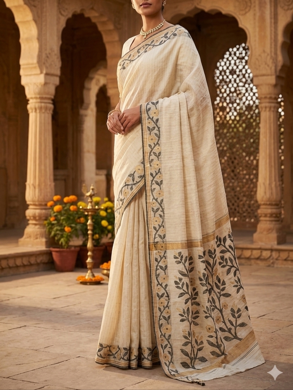 Women Pure Cotton Authentic Jamdani Saree Master Weaver Designer Handloom Festiv